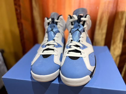 Size 9M/10.5W- Air Jordan 6 Retro UNC Blue