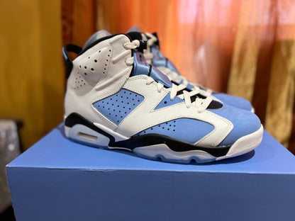 Size 9M/10.5W- Air Jordan 6 Retro UNC Blue